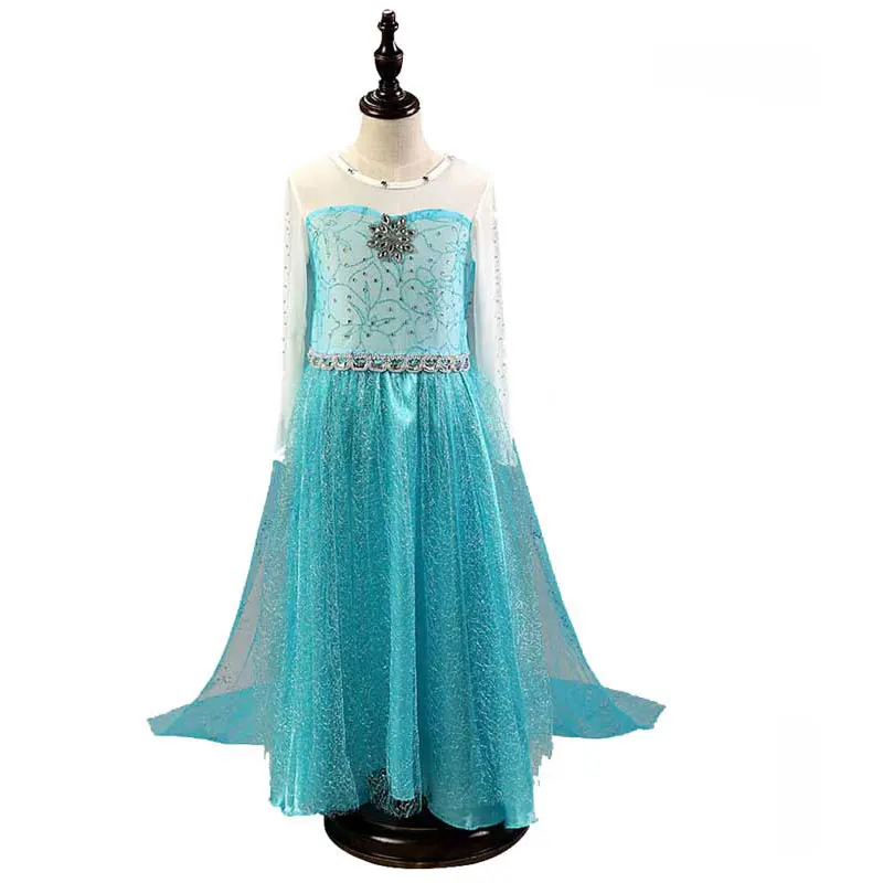 Only Elsa Dress Платье Эльзы для девочек; платье принцессы с длинными рукавами для девочек; платья Анны и Снежной Королевы для дня рождения и Хэллоуина; Детский костюм Эльзы - Цвет: Only Elsa Dress