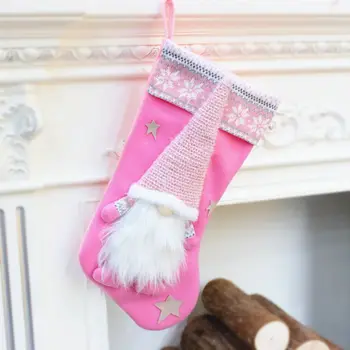 

Christmas Stocking Sock Swedish Gnome Santa Decoration Hanging Fireplace Xmas Tree Pendant Ornament Candy Gift Bag