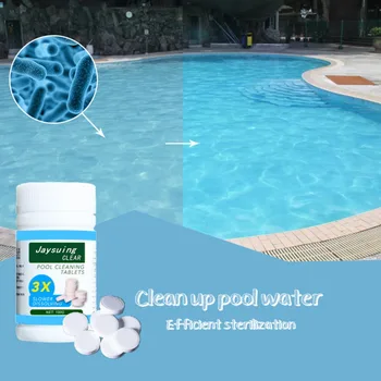 

100g Multi-functional Swimming Pool Cleaning Effervescent Tablets Chlorine Tablets Cage Disinfectant Pool Clarifier