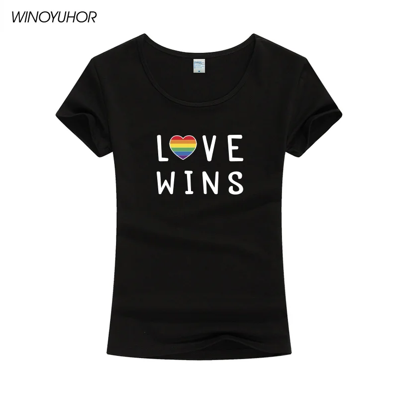 Love Wins Letter Print T Shirt Women 