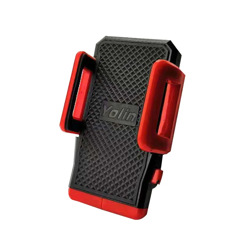 Support de téléphone 4 en 1 pour vélo avec lampe de poche, klaxon, batterie externe, guidon réglable pour smartphones de 4 à 6,3 (rouge 4000 mAh
