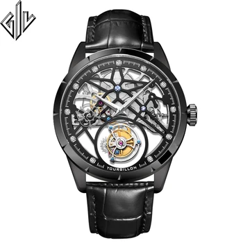 

GIV Tourbillon Skeleton Design Watch Men Waterproof Top Brand Luxury Mechanical Watch Sapphire Clock Male relogio masculino