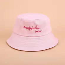 Embroidery letter Bucket Hat Unisex Foldable Lover Bob Cap Hip Hop Gorros Men Summer Caps Panama Fishing Bucket Hat