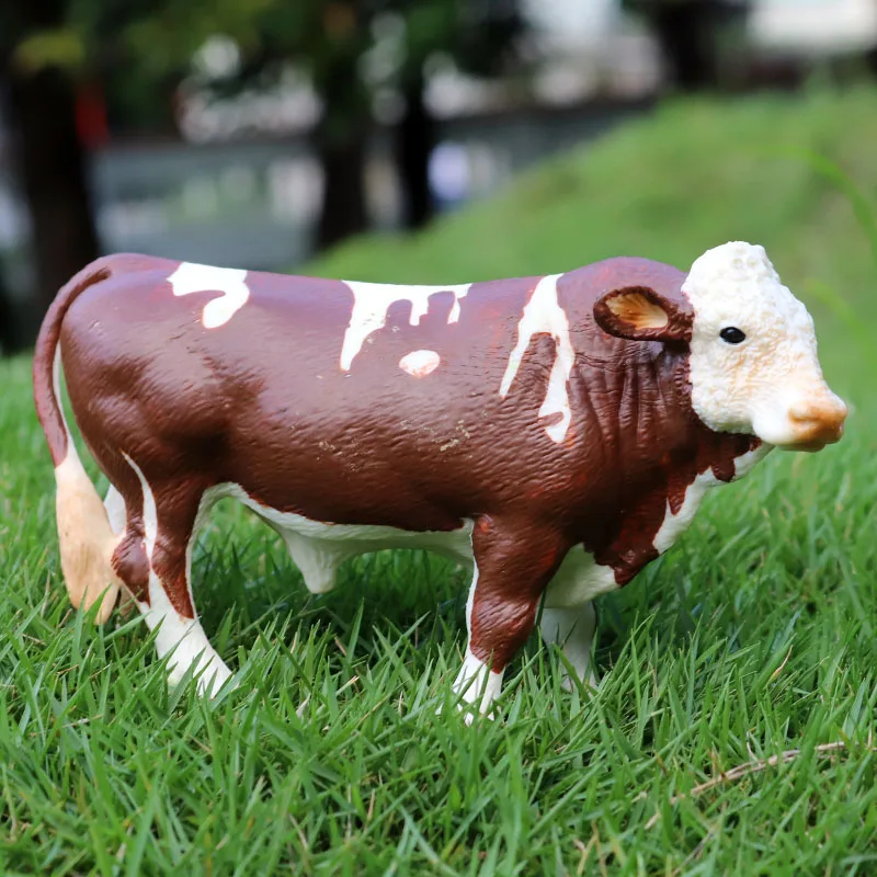 Oenux, 4 шт., для фермы, животные, корова, имитация птицы, для детей, симментальный скот, модель, фигурки, ПВХ, высокое качество, для образования, детские игрушки