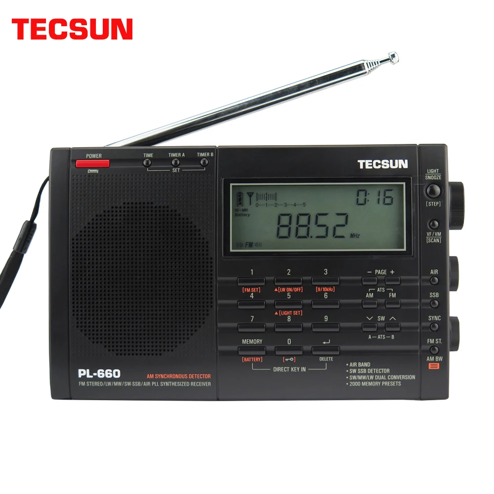 Tecsun PL-660 AIR полный диапазон портативный радио FM Высокая чувствительность приемник MW/SW/LW двойной цифровой тюнинг стерео подходит для парусного спорта
