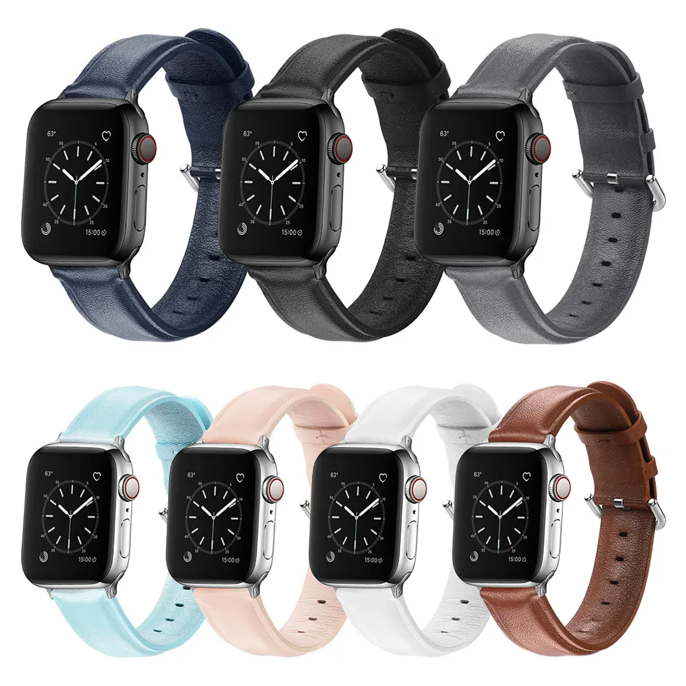 Ремешок для часов из натуральной кожи для Apple Watch 5, 4, 44 мм, 40 мм, 38 мм, 42 мм, спортивный ремешок, браслет, аксессуары для iwatch 3, 2, 1