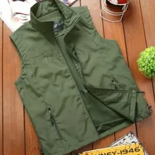 Nianjeep NIANJEEP весенний мужской жилет тонкий жилет открытый большой размер рыбалка фотография