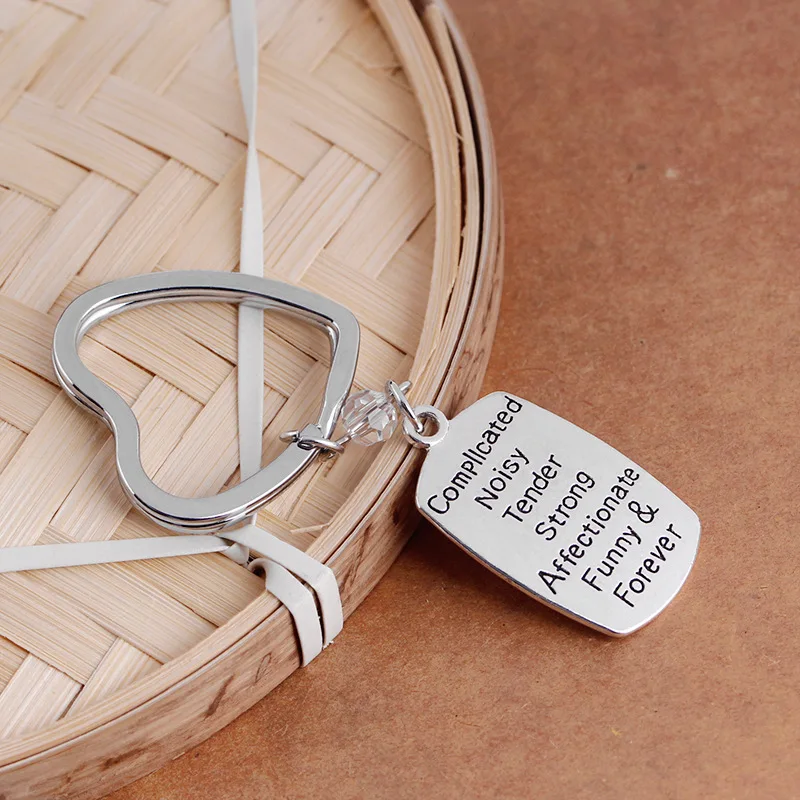 

2018 European And American Minimalist Style Heart English Lettering Funny Forever Alloy Key Ring