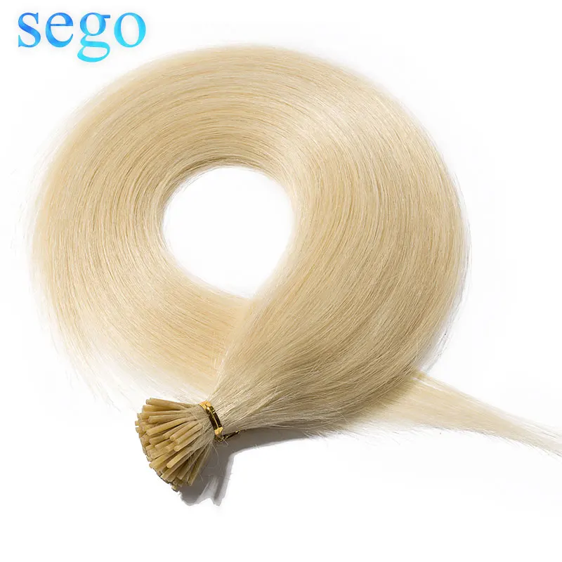 SEGO 16 '' 22'' 50g 100 Пряди прямые настоящие человеческие волосы I образные