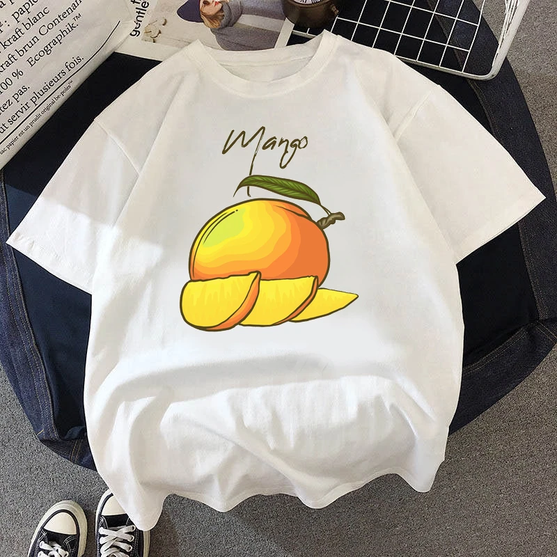 Nuevo verano Mujer T camisa de manga corta de Mango estampado gráfico 90s camiseta ropa mujer Kawaii camisetas|Camisetas| - AliExpress