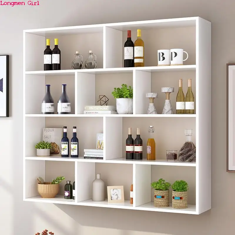 Wall-mounted Dining Room Home Wine Rack Bar Furniture Shelves Hanging Wine Rack Creative Multi-layer Modern Cabinet