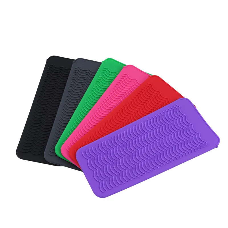 1 PC Insulation Mat Silicone Non-slip Heat Resistant Mat Storage Pouch Hair Straightener Curling Iron Pad Bags Repeatable Use