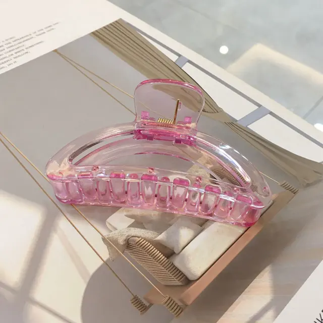 Transparent Hair Claws Crab Solid Color Acrylic Barrette Vintage Hair Clip Simple Elegant Hair Accessories Ponytail Clip Crabs 59