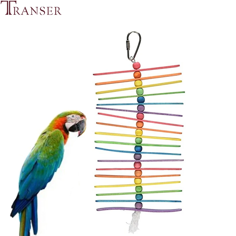 Transer 1 шт. поставка продуктов для домашних животных Птица игрушки маленькие Висячие разрывающие игрушки красочные деревянные палочки Попугаи Птицы игрушки для домашних животных 9107