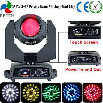 

Tax Paid No Fee RDM PowerCon 2pcs/flycase low noise 16+8 prism 230W 7R sharp beam moving head light smooth scan