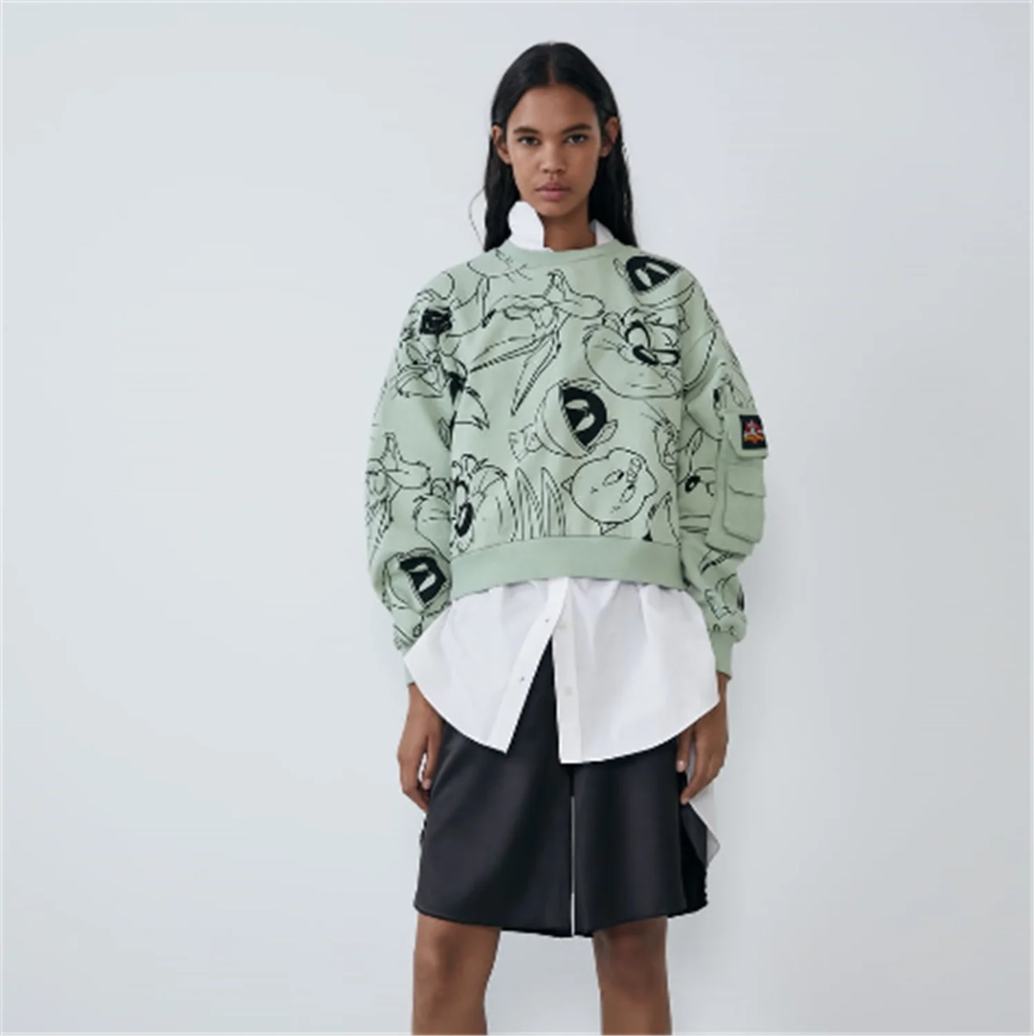 

2019 ZA Women's Jacket Fashion New Autumn Print Jacket Bohemian Round Neck Long Sleeve Short Jacket Party Travel Wedding