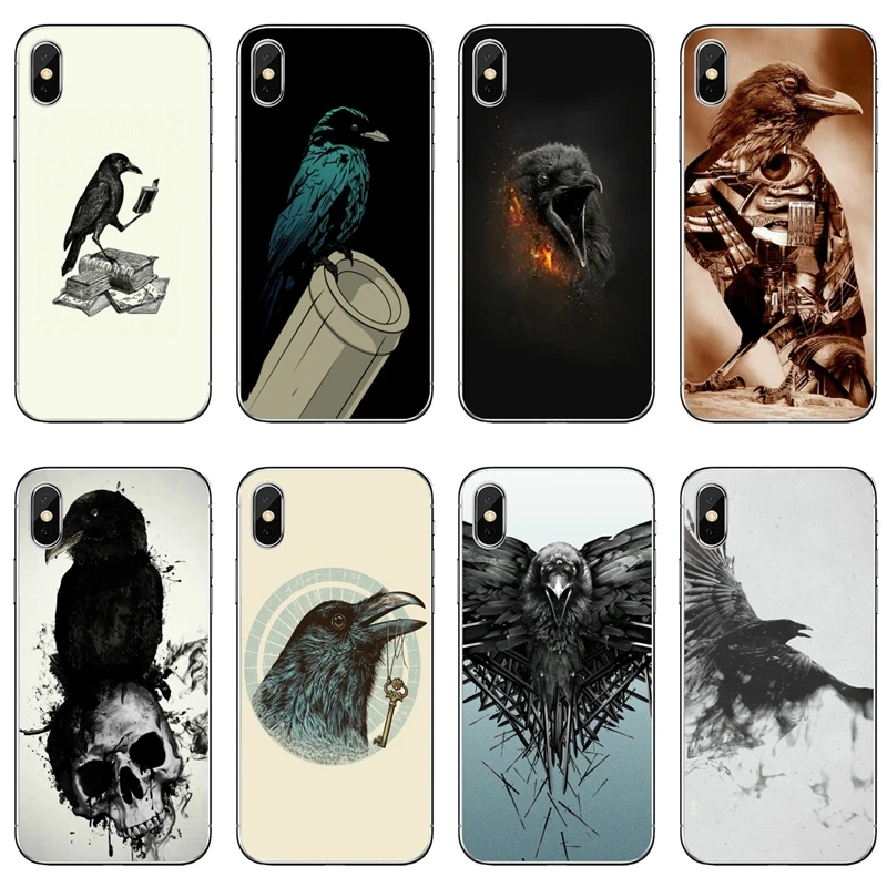 Силиконовый чехол для iPhone 12 Mini 11 Pro Max XS XR X 8 7 Plus 6 6S 5 5S SE 2020 Raven Dark Crow телефона |