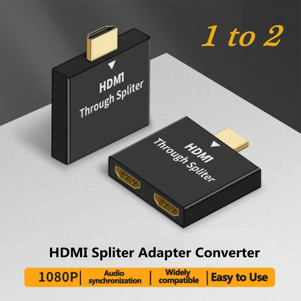 1to2 HDMI-совместимый 1 штекер на 2 гнезда разветвитель Кабель адаптер в выход
