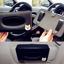 Мультяшная Автомобильная Солнцезащитная искусственная кожа бумажная коробка под салфетку авто клип аксессуар держатель украшение салона автомобиля аксессуар переднее сиденье коробка для салфеток