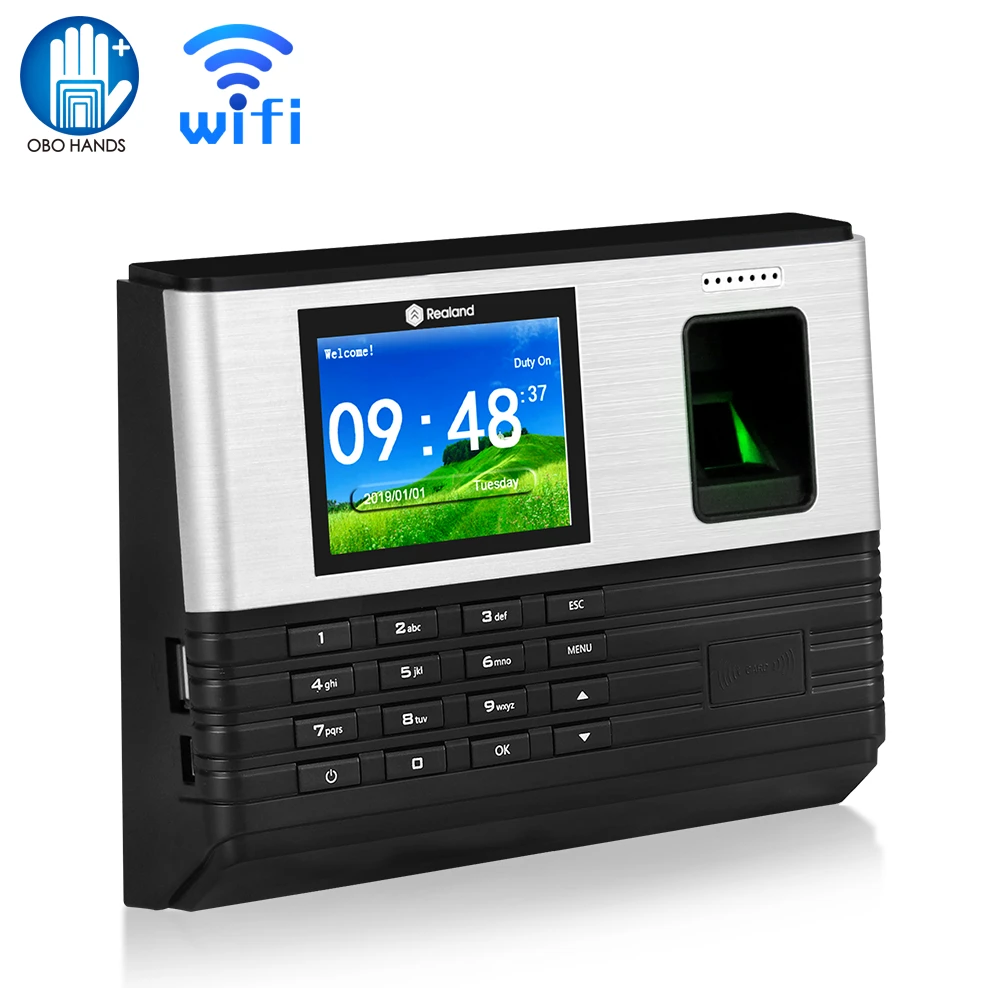 2.8inch WiFi TCP/IP RFID Biometric Fingerprint Time Attendance System Machine Employee Check-in Device Support Backup Battery