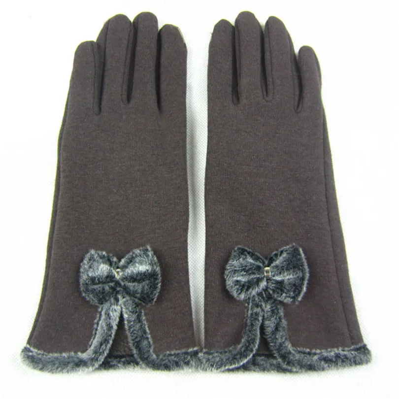 LJCUIYAO женские перчатки с сенсорным экраном новые женские Guantes зимние теплые элегантные лук сращивания теплые перчатки рукавицы из кашемира женские ганты