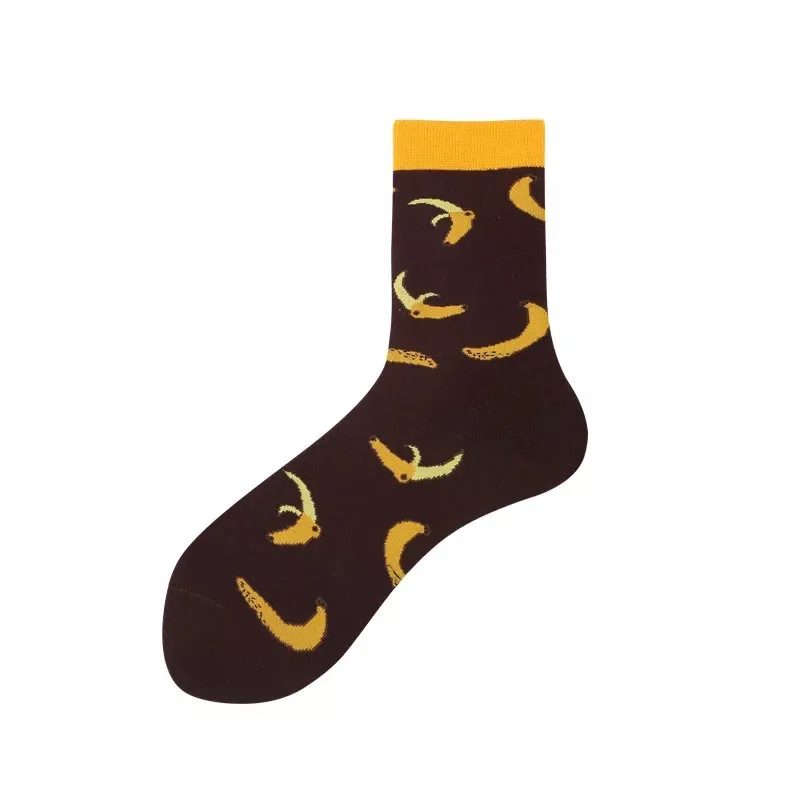 Веселое Harajuku, с рисунком фруктов, счастливые носки молочный/клубника/AnimalCute носки Для женщин принт креативные носки модные детские носки - Цвет: 7