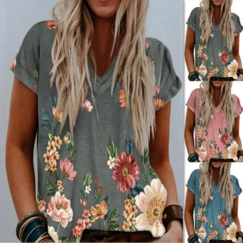 

Women's Summer Round Neck Casual Loose Valentines Day Unique Heart Shaped Faded T Shirt S-3XL Print