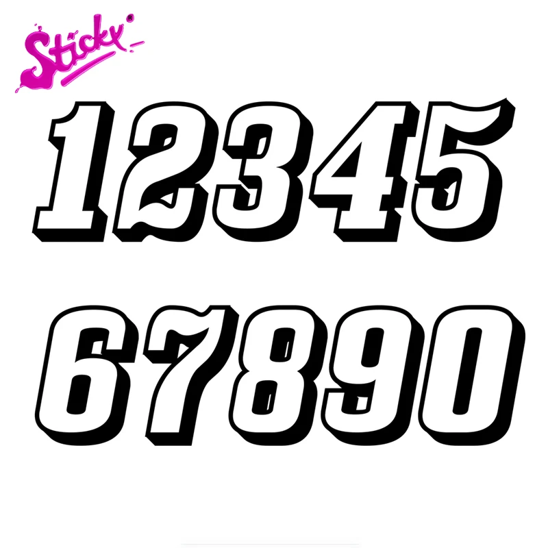 粘着性のあるレース番号ヘルメットデカール車のステッカーオートバイオフロードステッカーラップトップデカールビニール Aliexpress Automobiles Motorcycles