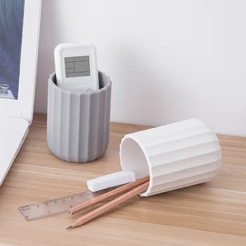 

Desktop Organizer Pot Silicone Vase Pen Holder Makeup Brush Stationery Container Round Gift Pencil Home Office Large Capacity