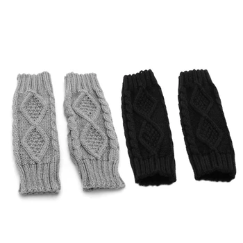 

Winter Women Wrist Arm Hand Warmer Knitted Long Fingerless Gloves Mitten