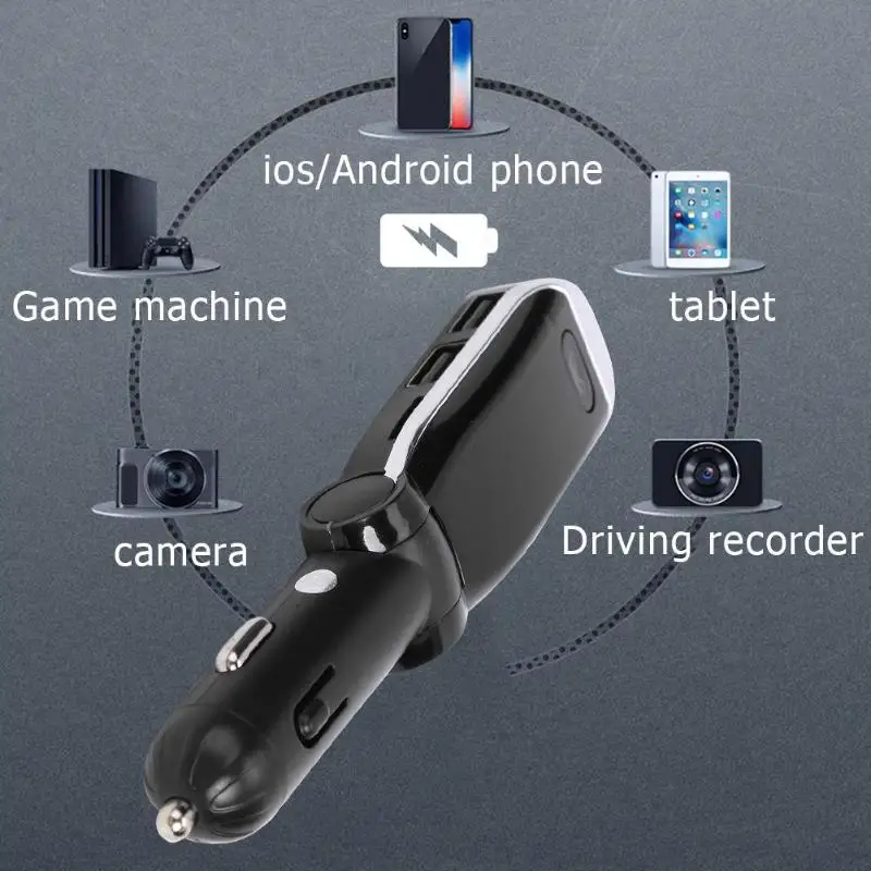 M7 Handsfree автомобильное USB зарядное устройство MP3-плеер портативный ABS практическая поддержка MP3 WMA беспроводной Bluetooth 3,0 и EDR FM модулятор
