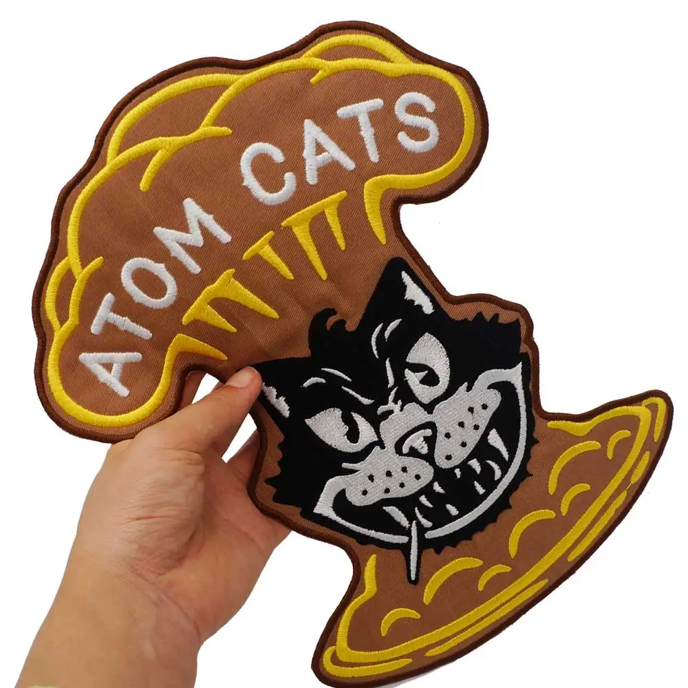 ATOM CATS большие байкерские нашивки с железной подложкой в одежде джинсовое пальто