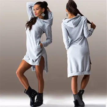 

Women Pockets Pullover Svitshot 2020 Casual Hoodies Women Tracksuit Hoodies Sweatshirt Female Slim Hoody Dress