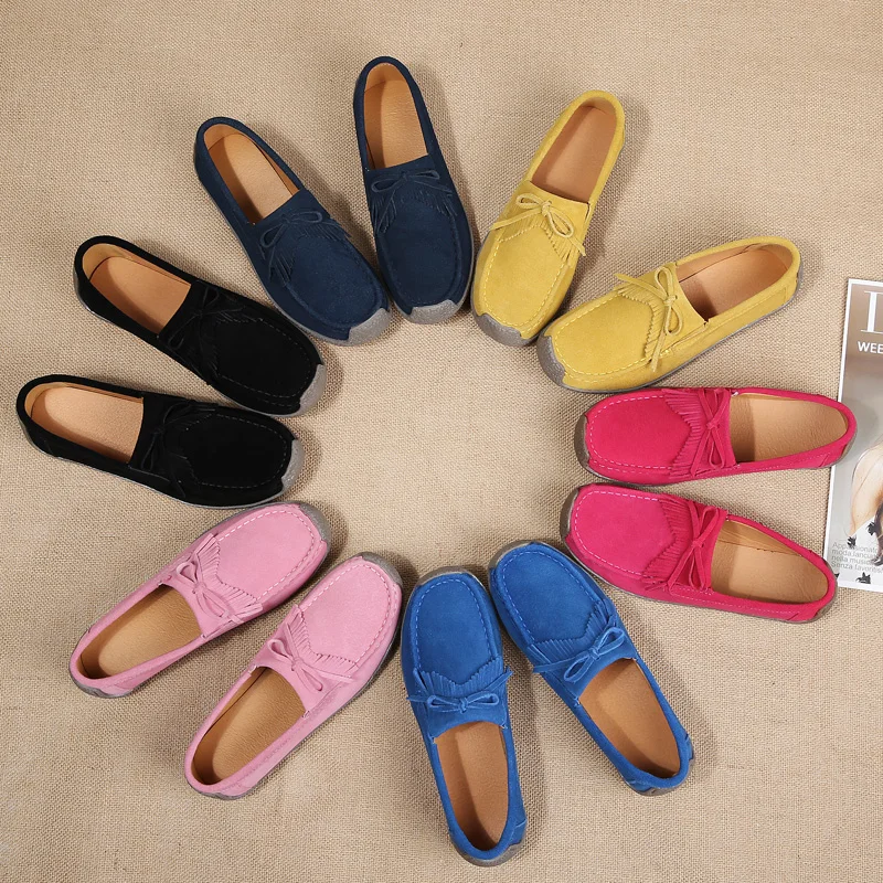 tassel genuine leather shoes women italian fashion vulcanized loafers elegant dress ladies casual flats driving lady moccasins (19)