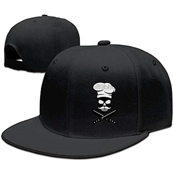 

Skull Chef Mustache Unisex Snapback Adjustable Flat Bill Baseball Cap