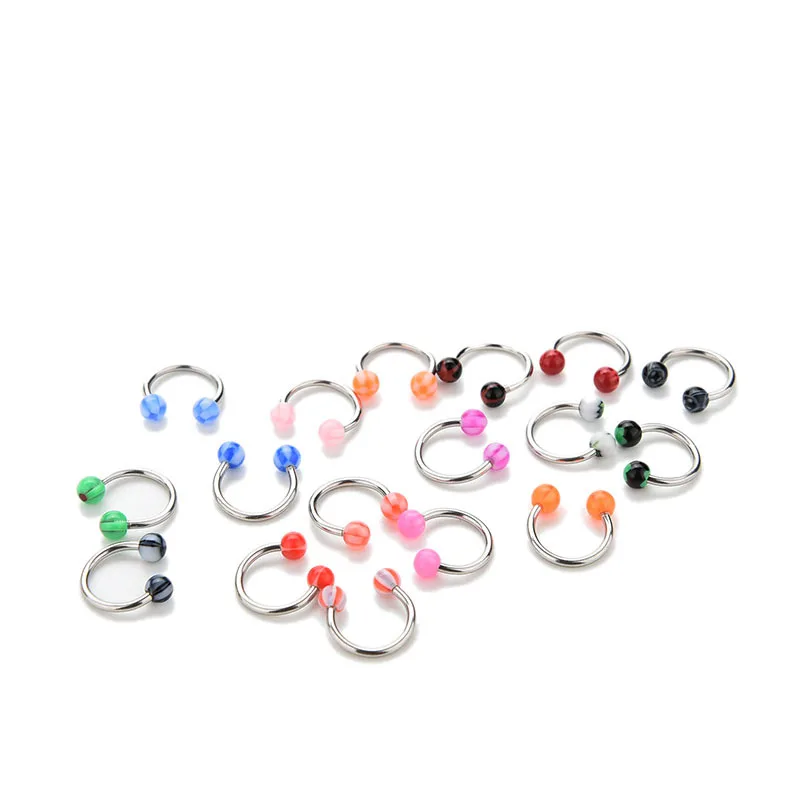 Trendy Novetly Eyebrow Lip Tongue Nose Navel Belly Button Studs Body Piercing 10 Pcs Wholesale