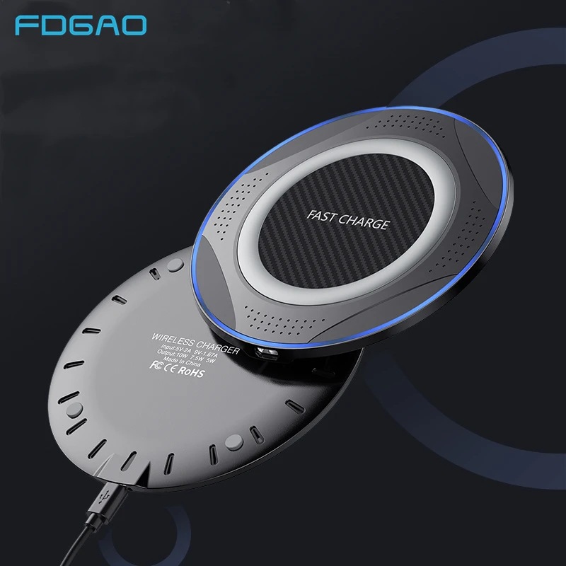 

10W QI Quick Wireless Charger Fast Charging Induction USB Charge Pad for iPhone 11 Pro XS XR X 8 For Samsung S10 S9 S8 Note 10 9