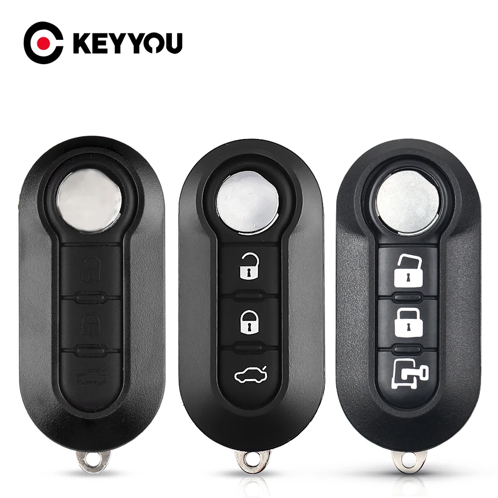 Чехол KEYYOU для автомобильного ключа с 3 кнопками чехол Fiat 500 Panda Punto Bravo Ducato Peugeot Boxer