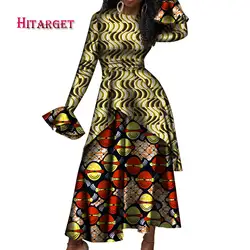 Hitarget 2019 платье для женщин Африканский принт одежда Дашики женская одежда хлопок Анкара принт длинное платье плюс размер 5XL WY5434