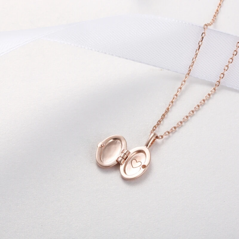 

PUFFERBAL Open lid Pendant 925 Sterling Silver Necklace Slide Rose Gold/Silver Chain Pendant Necklace For Women 925 jewelry 2019