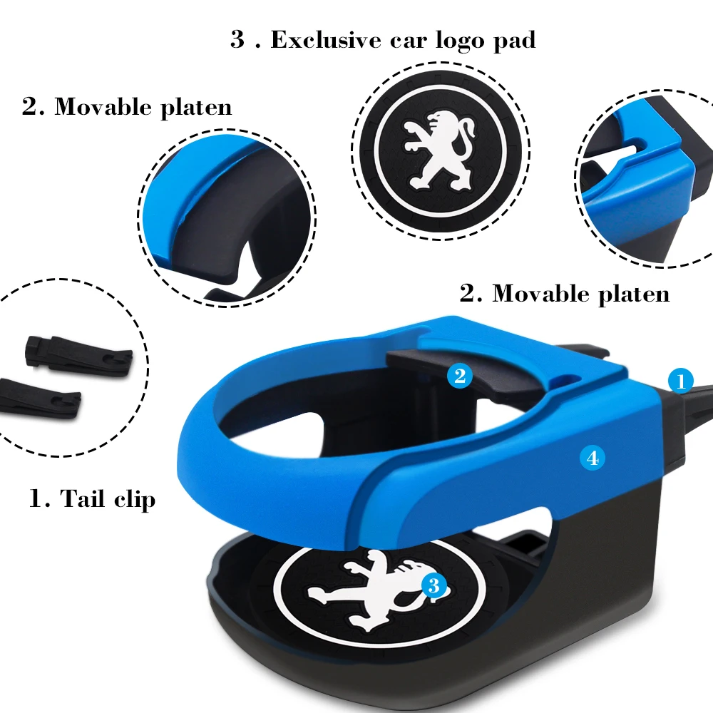 

Car Drink Holder Water Cup Bottle Air Outlet Coffee Drinks Basket For PEUGEOT 107 108 206 207 308 307 407 508 2008 3008 RCZ