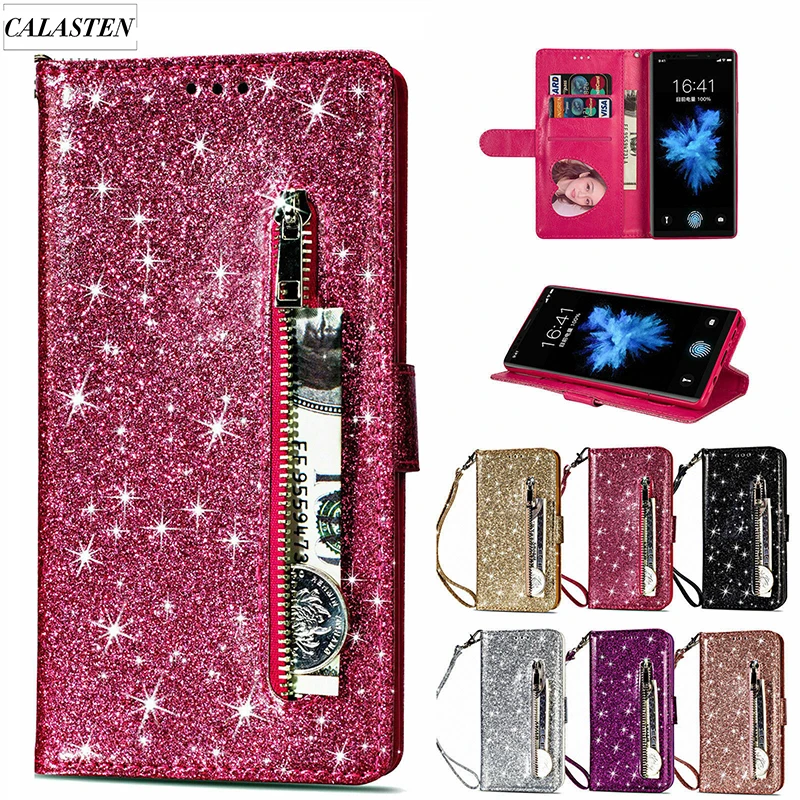 Fashion Bling Glitter Leather Wallet Flip Case For Samsung A20S A12 A32 A52 A42 A72 A51 A71 5G A21S A31 A50 A70 A30 Holder Cover cute samsung cases