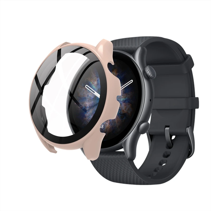 Amazfit GTR 3 Pro GTR 2/2e/GTS 4 용 PC 케이스 + 강화 유리 Amazfit GTS 3 케이스 범퍼 쉘용 미니 Smartwatch 보호 커버