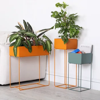 

Metal iron Nordic designer potted flower rack stable and steady creative indoor storage and finishing rack color bookshelf not e
