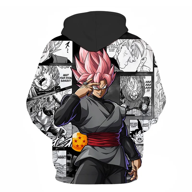 Худи Dragon Ball для маленьких мальчиков/девочек 3D Толстовка 7Dragon Ball Z кофты аниме модные Повседневное костюмы Тонкий пуловер с капюшоном внешний