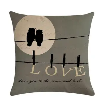 

Little Birds Patterns Printing Throw Pillow Case Linen Pillowcases Decorative Pillows For Sofa Seat Cushion Cover Home Decor