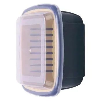 

2 Set Double-Layer Colander with Lid Plastic Kitchen Strainer Drain Basin Basket Washing Bowl and Strainer for Home Kitchen (Dar