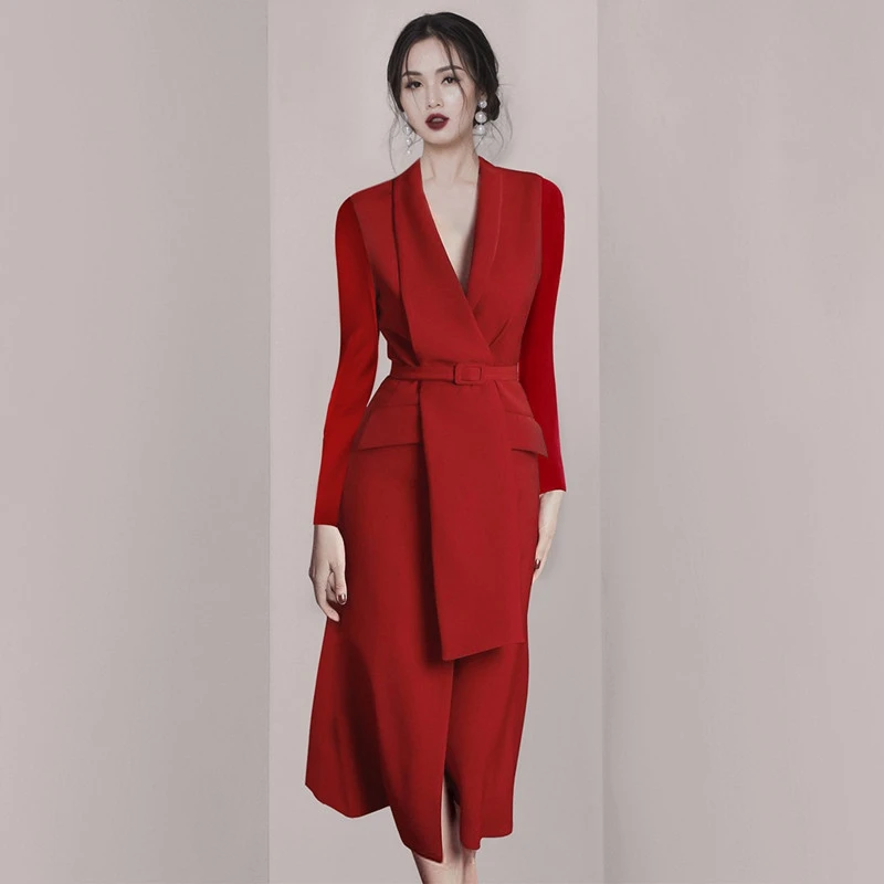 Элегантное Деловое платье Vestido Da Festa Новинка 2021 года Сезон осень зима Корейский