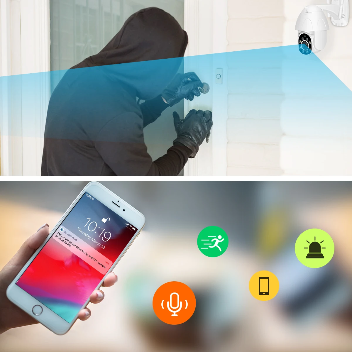HD 1080P беспроводная Wifi IP P2P ночное видение Обнаружение движения двухсторонняя аудио PTZ CCTV камера водонепроницаемая Домашняя безопасность наблюдение