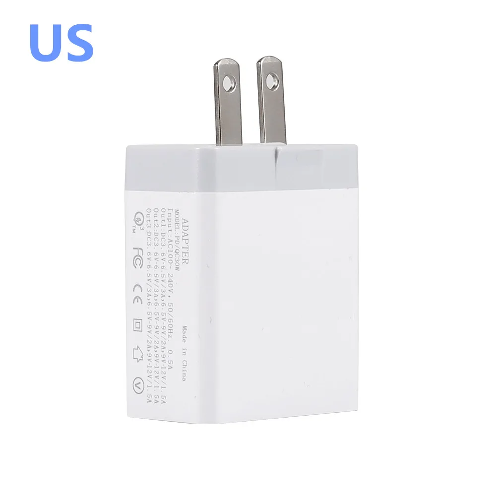QC 3,0+ PD 36 Вт быстрое зарядное устройство для Apple MacBook iPhone Быстрая зарядка мобильного телефона планшета универсальный ЕС США Великобритания разъем Qc 3,0 PD зарядное устройство - Тип штекера: США